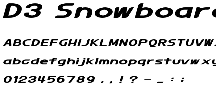 D3 Snowboardism font